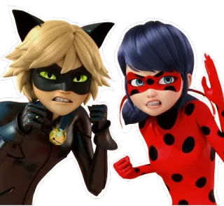 😡 Ladybug and Cat Noir Miraculous: Tales of Ladybug & Cat Noir мультфильм, супергерой, Леди Баг, Кот Нуар, Miraculous telegram sticker