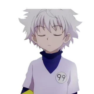 😌 Killua Hunter x Hunter 99 anime, character, killua, hunter x hunter, cartoon telegram sticker