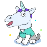 🦄 единорог, фэнтези, животное, милый, мультфильм whatsapp sticker