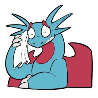 💦 dragon, crying, tear, sad, cartoon, sticker whatsapp sticker