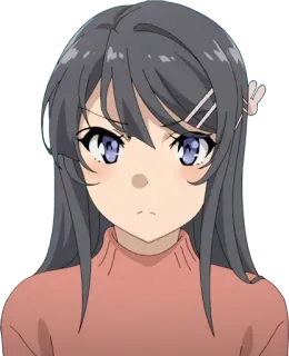 😠 Mai Sakurajima Rascal Does Not Dream of Bunny Girl Senpai anime, girl, sakurajima, cute, rascal does not dream, bunny girl senpai telegram sticker