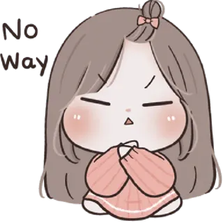 🩰 No Way! desenho animado, fofo, menina, anime, impossível telegram sticker