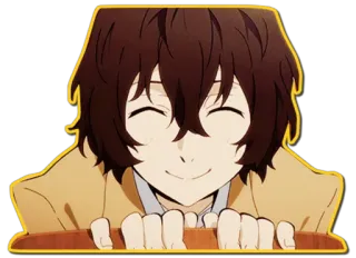 😊 Dazai Osamu Bungou Stray Dogs Anime, Dazai, Osamu, Bungou Stray Dogs, Postać, Uśmiechnięty telegram sticker