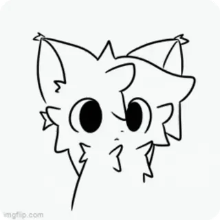 😳 mèo, hoạt hình, động vật, phác thảo, bản vẽ telegram sticker