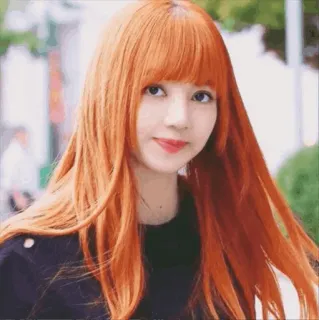 🥂 Lisa kpop, lisa, blackpink, penyanyi, rambut oranye, selebriti, idola telegram sticker