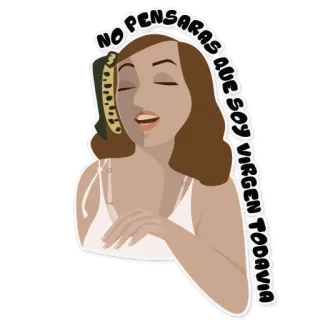 💓 NO PENSARAS QUE SOY VIRGEN TODAVIA 여자, 뱀, 성모, 스페인어, 표정, 스티커 telegram sticker