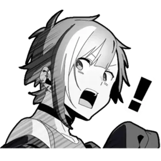 😱 Anime, Manga, geschockt, Ausruf, Cartoon, Illustration telegram sticker
