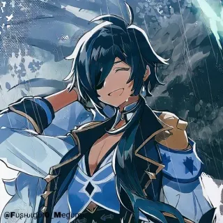 🔲 Kaeya Genshin Impact @Fushiguro Megumi アニメ, 原神, ガイア, ファンアート telegram sticker