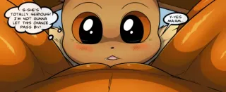 😲 Eevee Pokemon S-SHE'S TOTALLY SERIOUS! I'M NOT GUNNA LET THIS CHANCE PASS BY! Y-YES MA'AM... telegram sticker