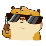 😎 ハムスター, サングラス, かっこいい, 動物, 漫画 telegram sticker