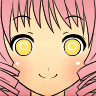 🙂 Anime, Cabelo rosa, Fofo, Mangá, Garota, Olhos amarelos, Rosto telegram sticker
