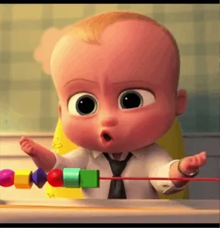 😒 Boss Baby The Boss Baby em bé, hoạt hình, hoạt họa, ông chủ, áo vest, cà vạt whatsapp sticker