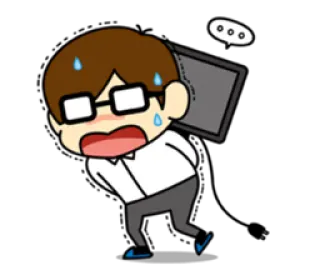 💻 เครียด, ภาระ, กังวล, การ์ตูน, เหนื่อย telegram sticker