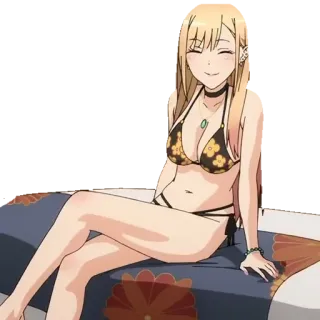 😊 Marin Kitagawa My Dress-Up Darling Anime, Marin Kitagawa, My Dress-Up Darling, Karakter, Pirang, Bikini telegram sticker