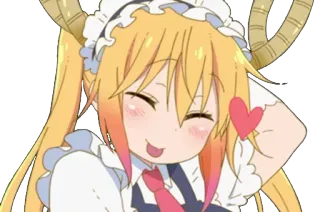 😚 Tohru Miss Kobayashi's Dragon Maid 动漫, 龙, 可爱, 卡哇伊, 托尔, 女仆 telegram sticker