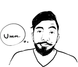 🤔 Umm.. man, illustration, umm, portrait telegram sticker
