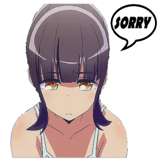 😰 SORRY anime, apology, girl, sorry, expression, pleading whatsapp sticker