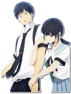 👫 Anime, Uniforme scolastica, Coppia, Romance telegram sticker