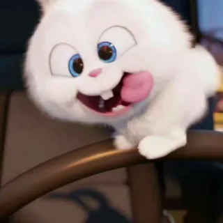 🐾 Snowball The Secret Life of Pets coniglio, coniglietto, bianco, cartone animato, animale, animale domestico whatsapp sticker