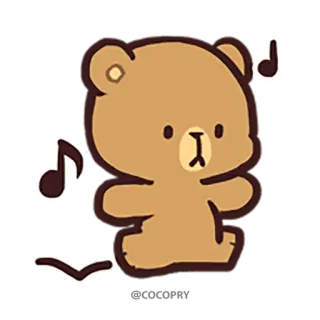 🕺 Dessin animé, Ours, Mignon, Animal, Musique, Danse whatsapp sticker