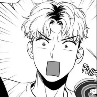 ✉️ FWIP manga, shocked, anime, cartoon, black and white, face telegram sticker