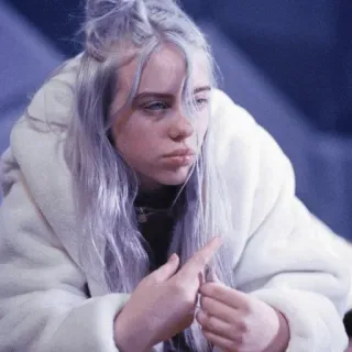 🌊 Billie Eilish Billie Eilish, piosenkarka, muzyk, celebrytka, osoba telegram sticker
