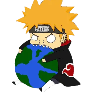 😳 Pain Naruto Anime, Naruto, Pain, Akatsuki, Ziemia, Naklejka, Kreskówka telegram sticker