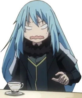😖 Rimuru Tempest That Time I Got Reincarnated as a Slime anime, manga, Rimuru Tempest, That Time I Got Reincarnated as a Slime, isekai, chibi telegram sticker