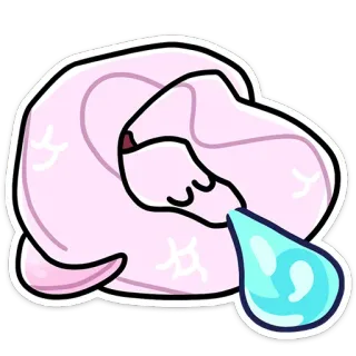 🐍 blob, slapen, schattig, roze, blob wezen, kwijl, sticker telegram sticker