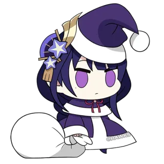 🧑‍🎄 anime, christmas, cute, santa hat, chibi telegram sticker