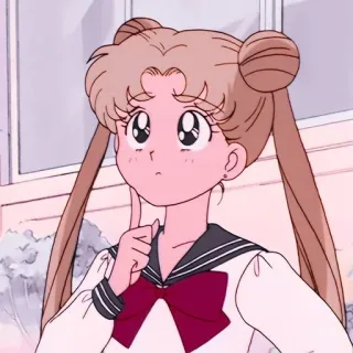 🤔 Sailor Moon anime, manga, cartoon, sailor uniform, kawaii, thinking, cute, girl telegram sticker