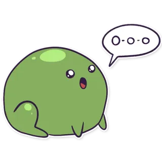 😱 O-O-O lucu, blob, hijau, stiker, kawaii whatsapp sticker