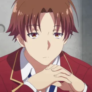 🎲 Kiyotaka Ayanokoji Classroom of the Elite Anime, Escola, Estudante, Sério, Intelectual whatsapp sticker