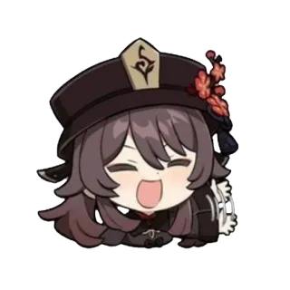 👋 Hu Tao Genshin Impact Anime, Videospiel, Genshin Impact, Hu Tao, Süß, Chibi telegram sticker
