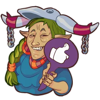 👍 Dibujo animado, Pulgar arriba, Aprobación, Me gusta, Elfo, Personaje, Divertido whatsapp sticker