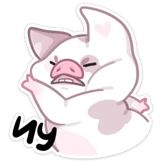 🥴 ну 돼지, 귀여운, 동물, 만화, 스티커, 화난 whatsapp sticker