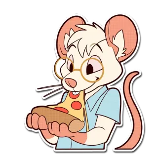 🍕 rato, pizza, desenho animado, animal, comida, fofo, adesivo telegram sticker