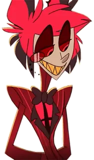 😏 Alastor Hazbin Hotel iblis, radio, hotel, Hazbin, tersenyum telegram sticker