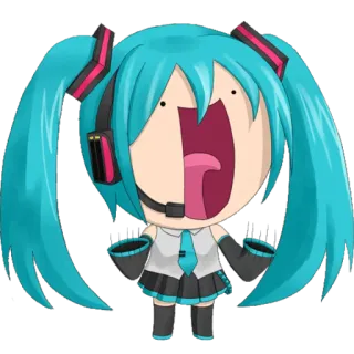 😀 Hatsune Miku Anime, Vocaloid, Musik, Cartoon, Figur telegram sticker