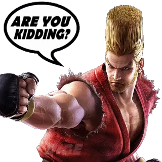 🤥 Paul Phoenix Tekken ARE YOU KIDDING? game fighting, video game, paul phoenix, tekken, marah, kartun, kau bercanda telegram sticker