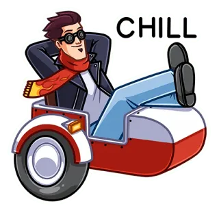 😎 CHILL relax, chill, man, glasses, sidecar, cool telegram sticker