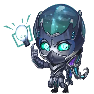 💡 sticker, cartoon, figur, chibi, glühbirne, roboter, futuristisch telegram sticker