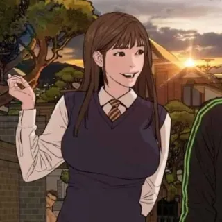 🌸 anime meisje, schooluniform, schattig, webtoon, vrouwelijk, cartoon, manga telegram sticker
