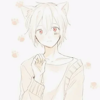 🌸 Anime, Telinga kucing, Anak laki-laki, Kawaii, Imut, Manga, Neko telegram sticker