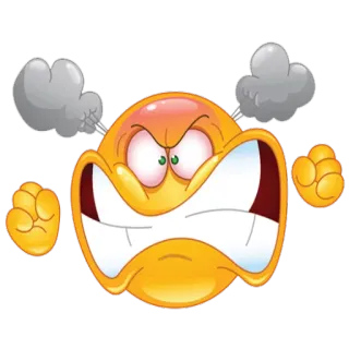 😡 Emoji, bravo, irritado, furioso, frustrado, raiva, ira, emoticon telegram sticker