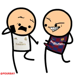 🍆 棒人間, スポーツ, サッカー, チーム, レアル・マドリード, FCバルセロナ, ライバル telegram sticker