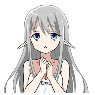 😢 アニメ, エルフ, 女の子, 漫画, 可愛い telegram sticker