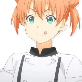 😋 anime, chef, cooking, food, girl telegram sticker