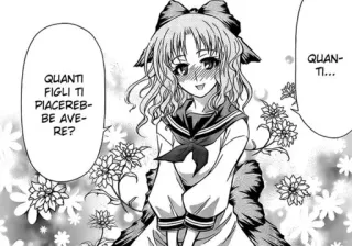 👶 QUANTI FIGLI TI PIACEREBBE AVERE? QUAN-TI... Anime, Manga, Süß, Erröten, Blumen, Italienisch telegram sticker