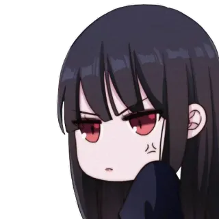 😠 Anime, Chica, Enfadado, Estado de ánimo, Chibi, Dibujos animados whatsapp sticker